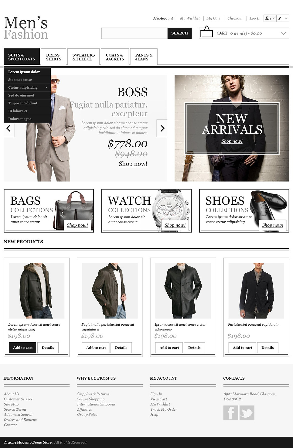 Men's Fashion Store Magento Theme #44978