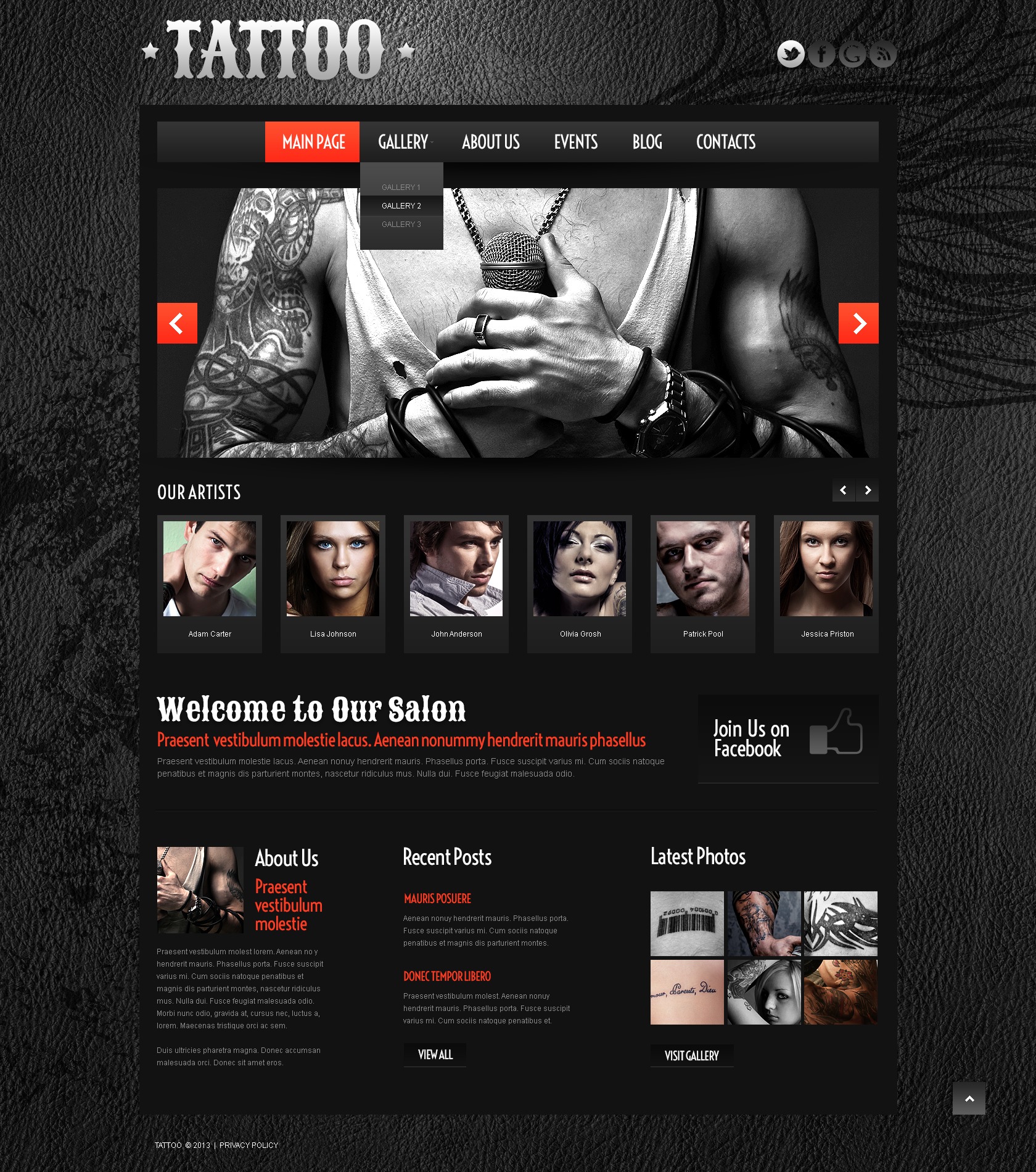 Tattoo Salon WordPress Theme