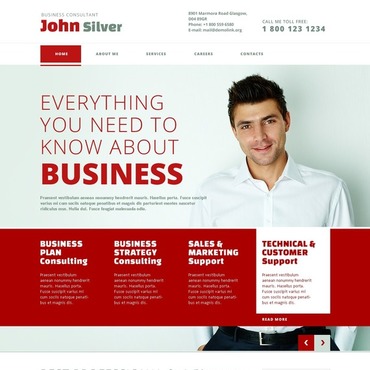 Silver Business Responsive Website Templates 45032