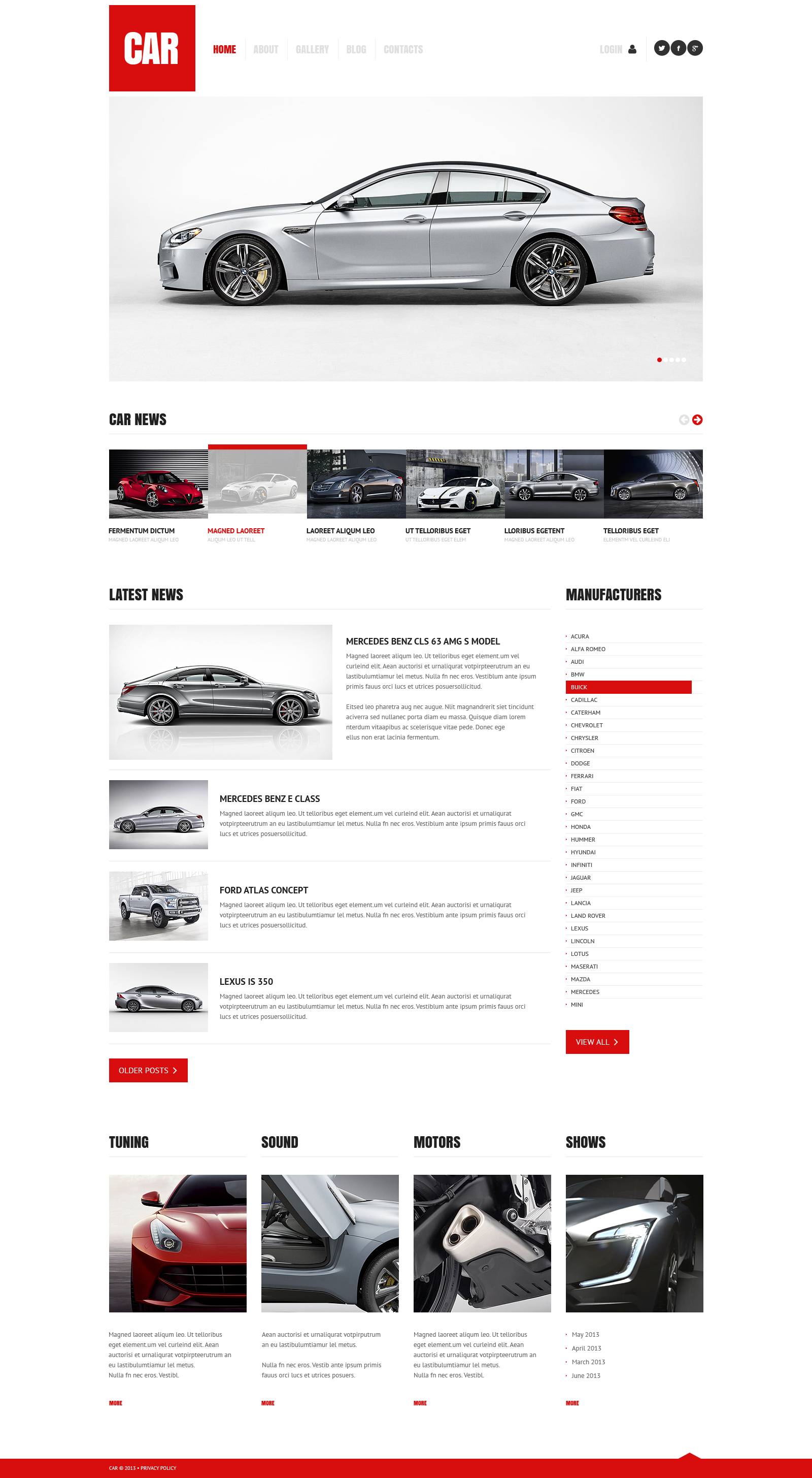 Car Responsive Website Template