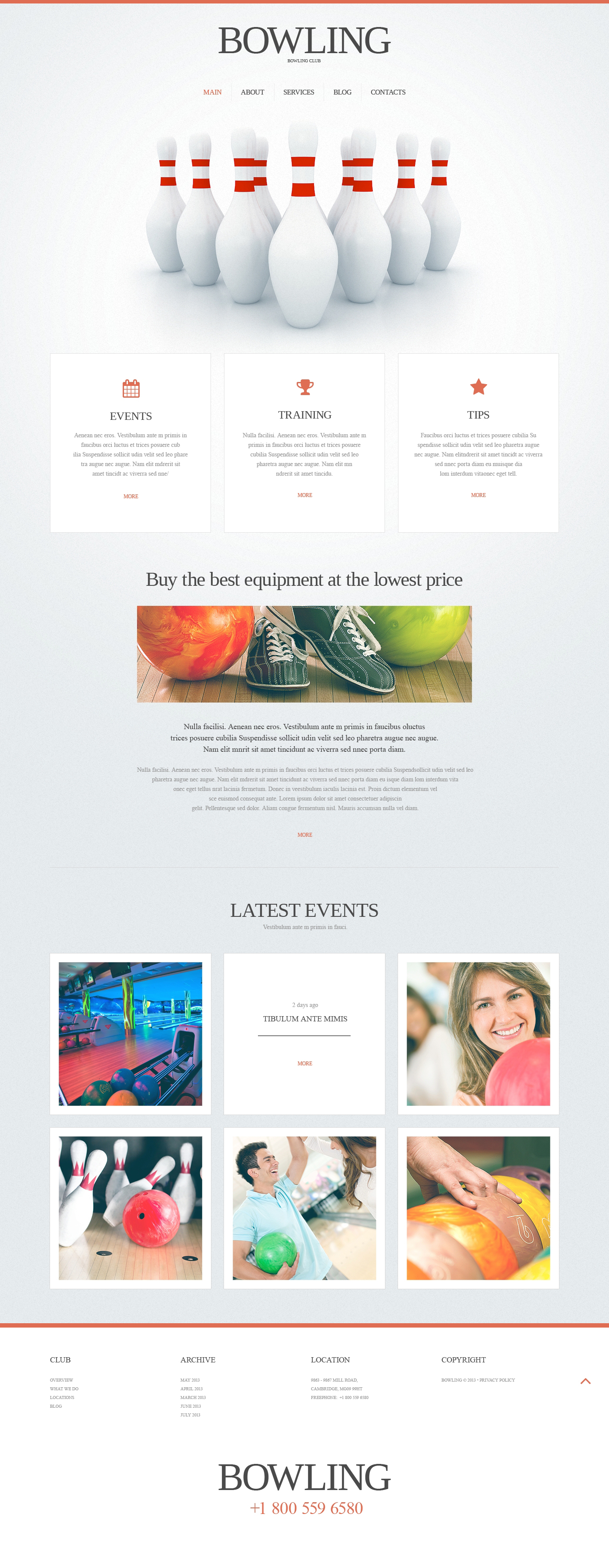 Bowling Responsive Website Template