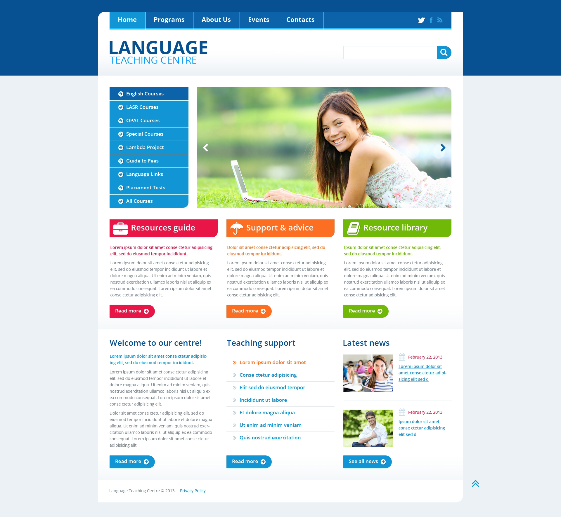 Language School Responsive Website Template