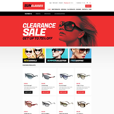 Glasses Accessories ZenCart Templates 46177