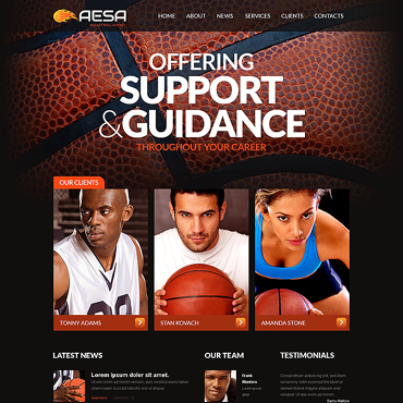 Basketball Agency Responsive Website Templates 46292