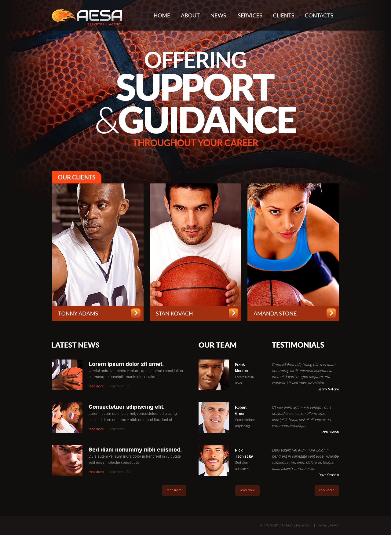 Basketball Responsive Website Template