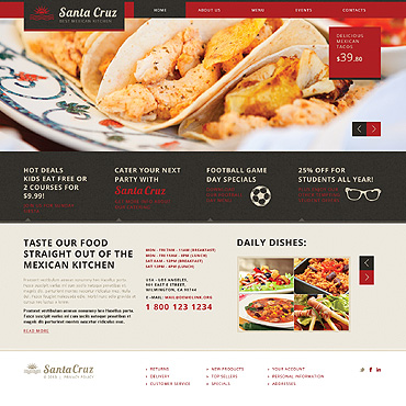 Cruz Restaurant Responsive Website Templates 46514