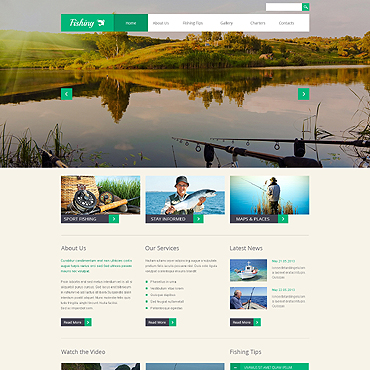 Fishing Sport Responsive Website Templates 46573
