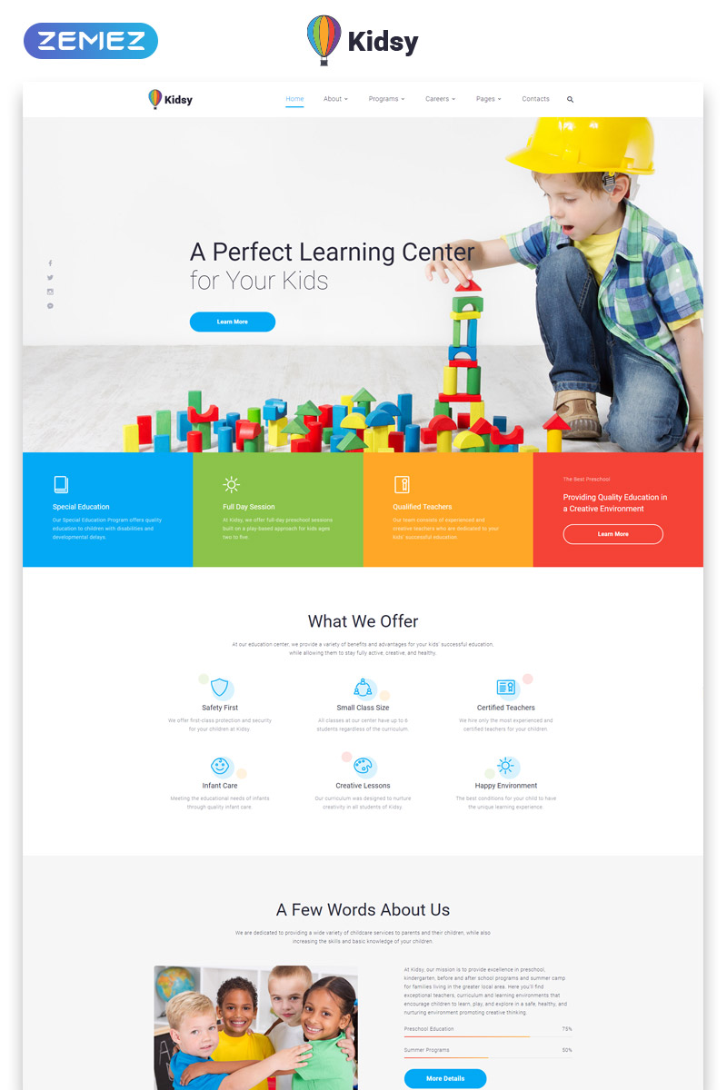 Kidsy - Learning Center Multipage Clean HTML5 Website Template
