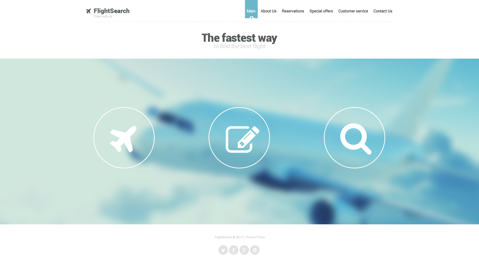 Private Airline Website Template