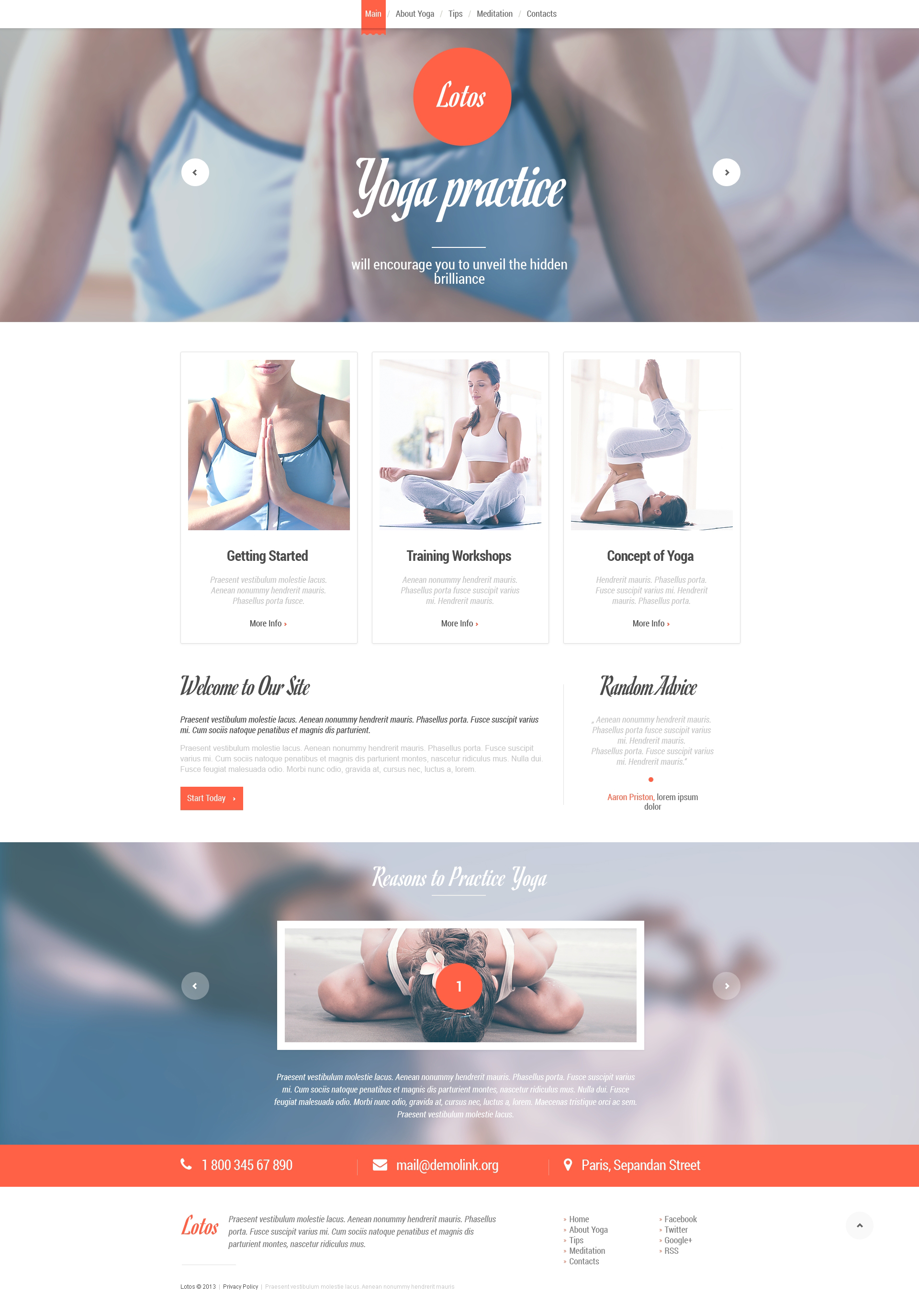 Yoga Responsive Website Template