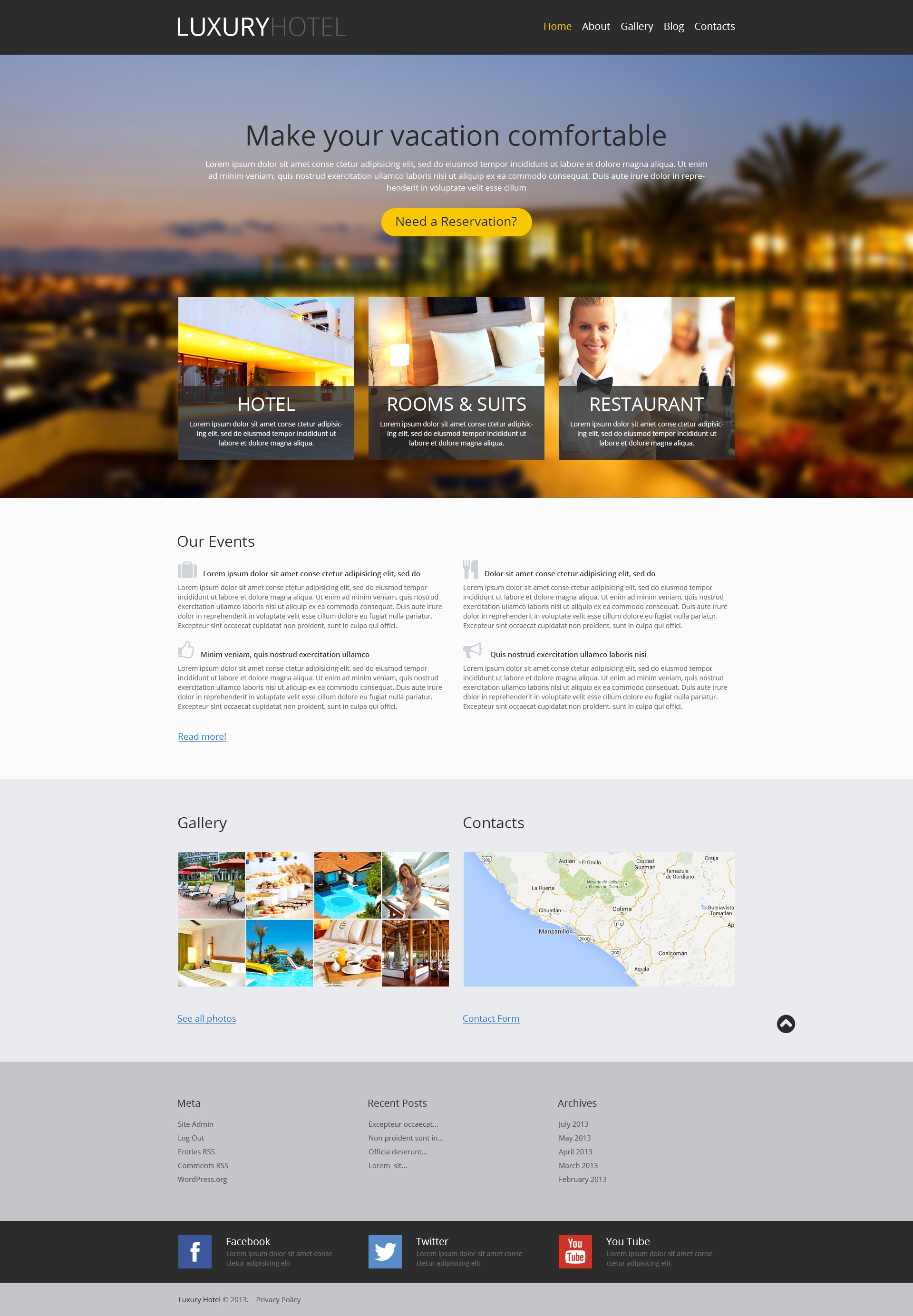 Modern Hotel Business WordPress Theme