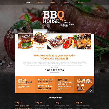 Restaurant Meat Responsive Website Templates 46913