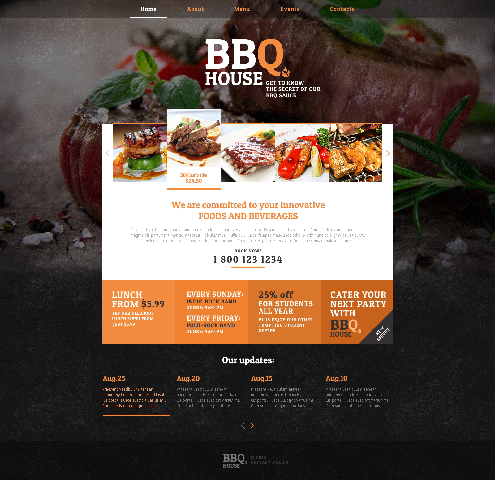 BBQ Restaurant Responsive Website Template