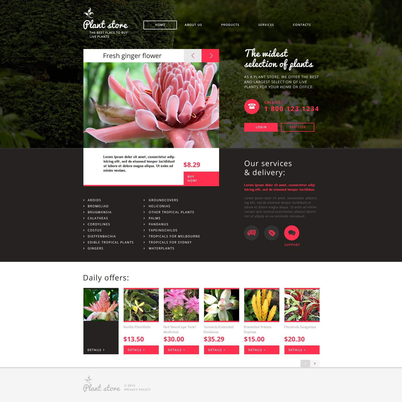 flower shop website template