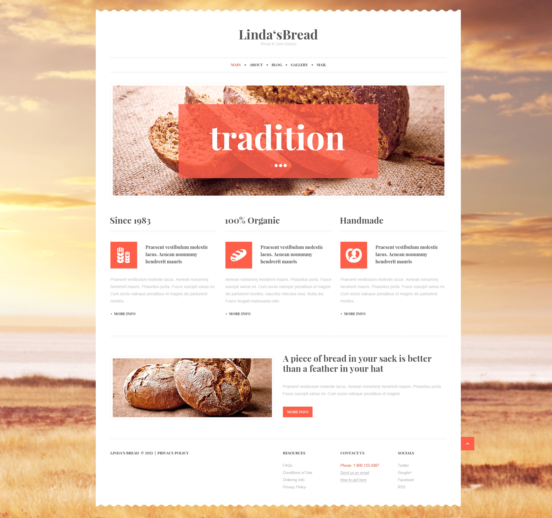 Bakery for Saving Tradition WordPress Theme