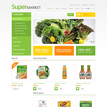 Market Food ZenCart Templates 47069