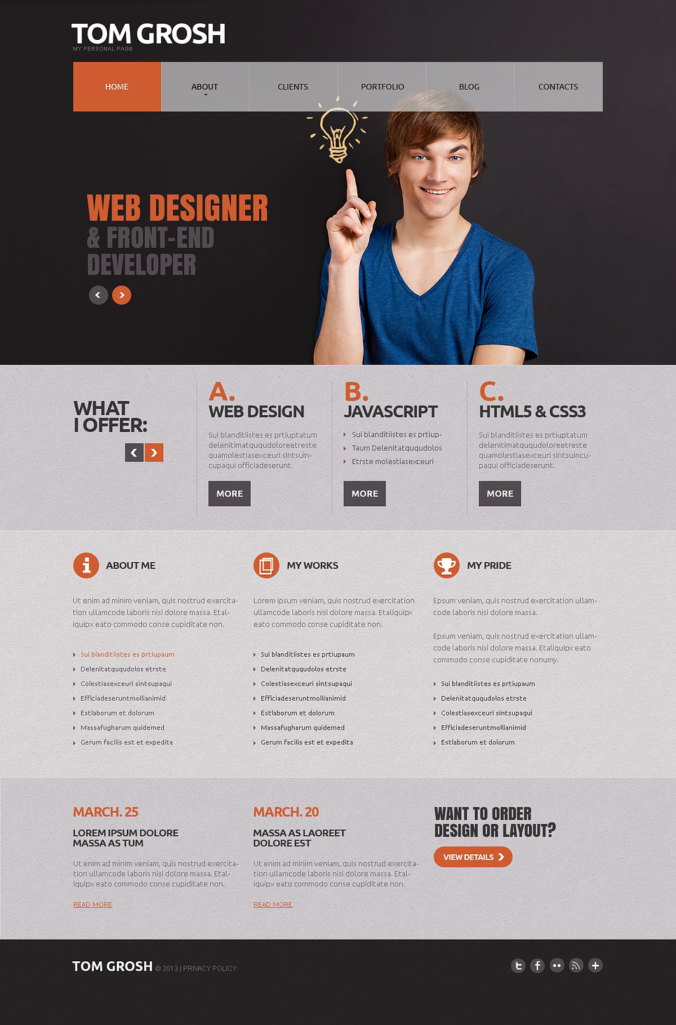 Personal Page Responsive Joomla Template