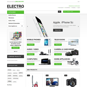 Electronic Store Magento Themes 47480