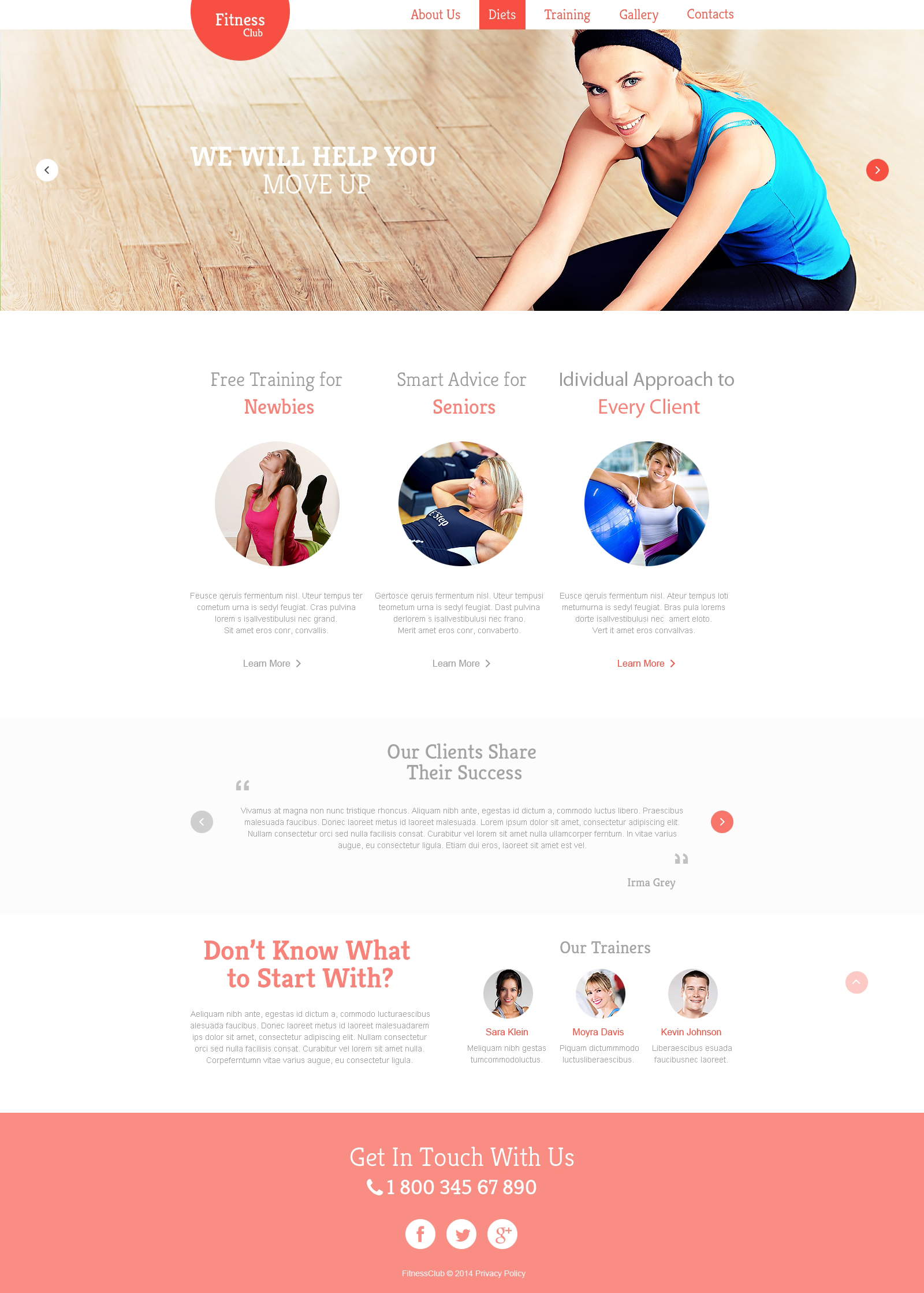 Fitness Responsive Website Template