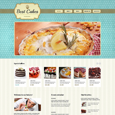 Cakes Cake Responsive Website Templates 47639