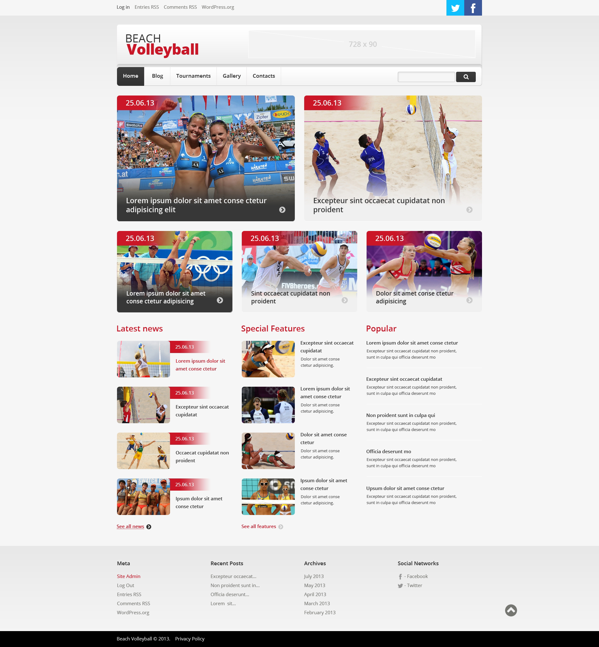 Volleyball Responsive WordPress Theme