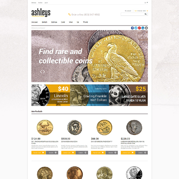 Collectible Coins Magento Themes 47875