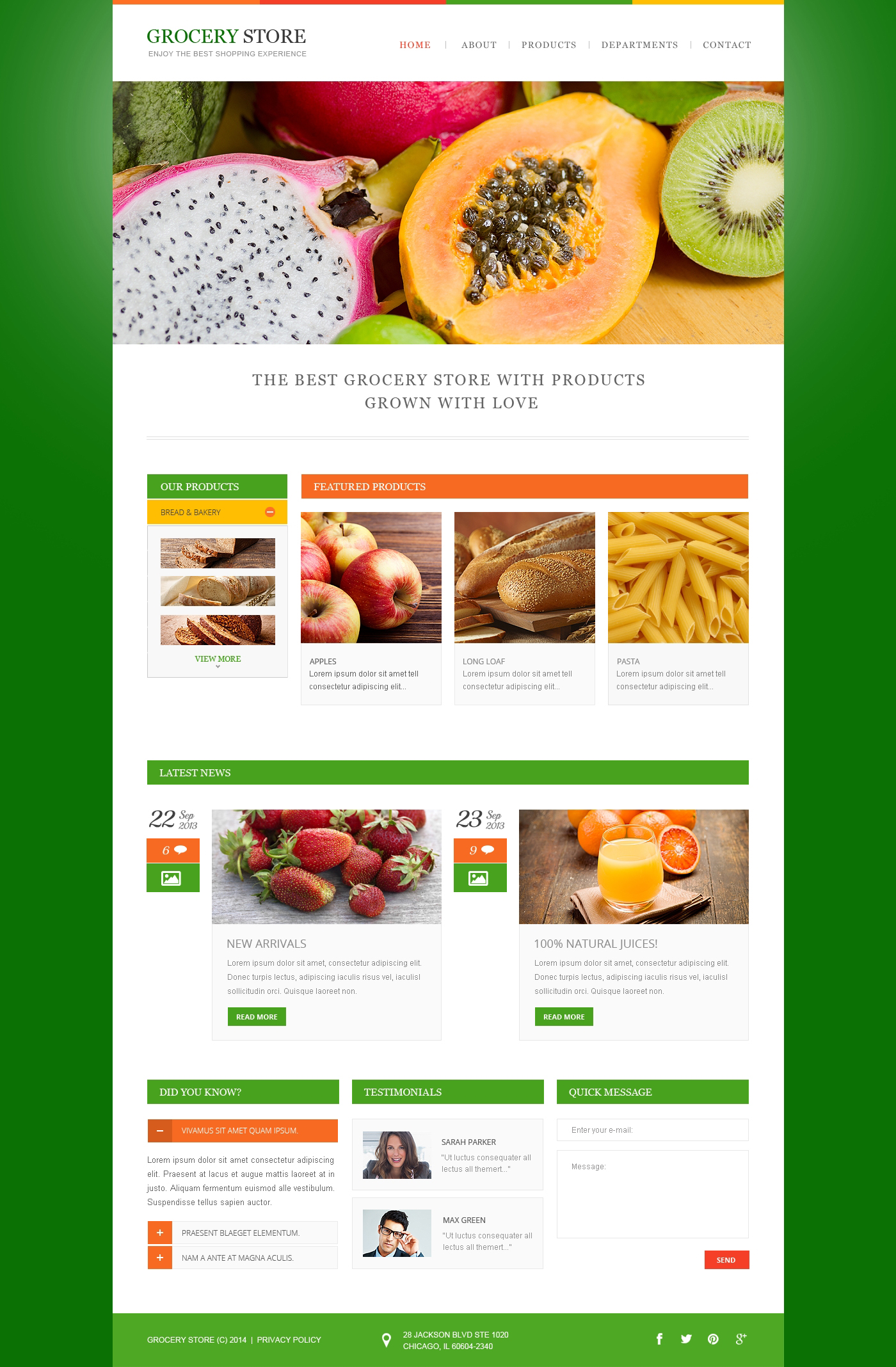 Food Store Responsive Website Template