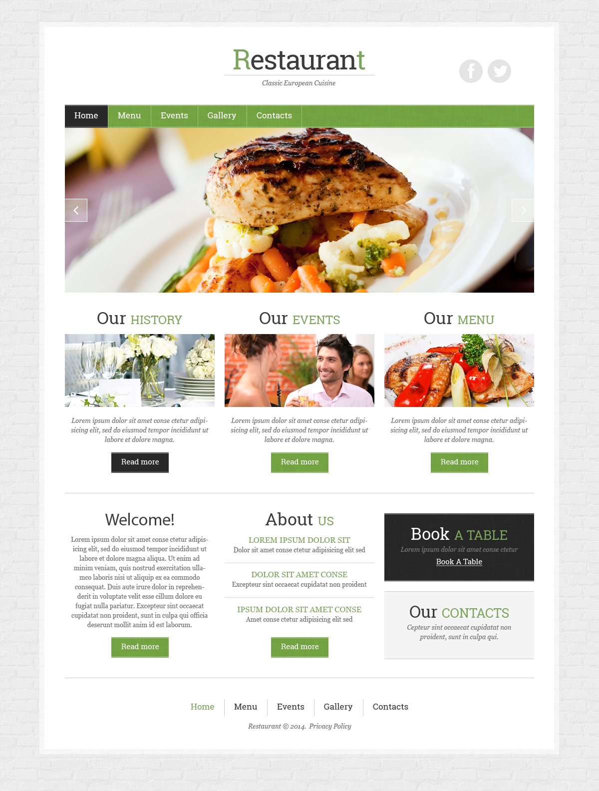 French Restaurant Responsive Website Template