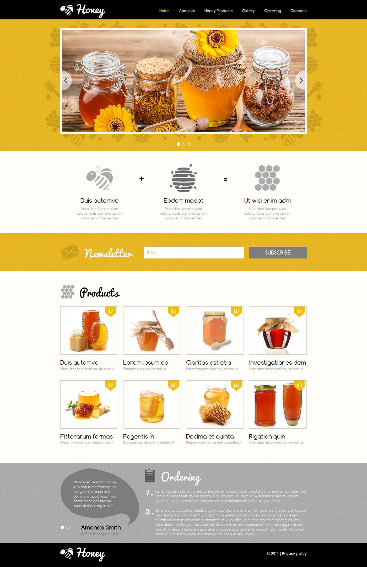 Honey Store Responsive Website Template
