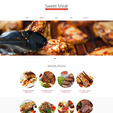 Meat Steakhouse Responsive Website Templates 48280