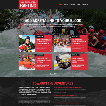 Water Rafting Responsive Website Templates 48553