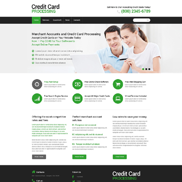 Card Debit Responsive Website Templates 48619