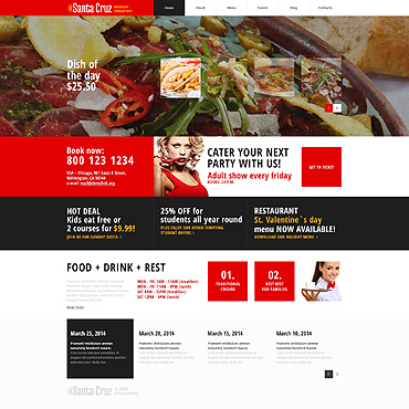 Cruz Restaurant WordPress Themes 48677