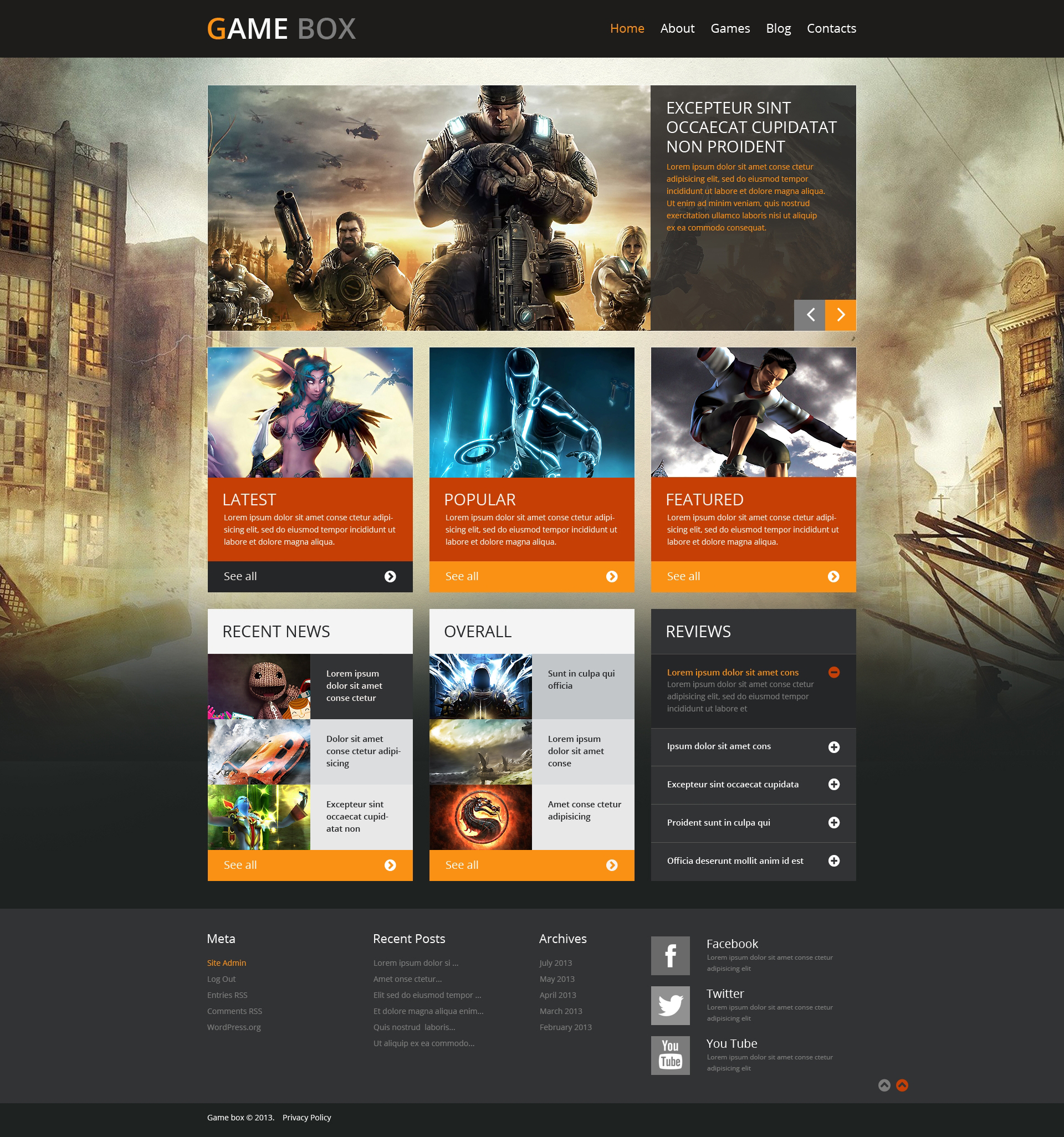 Online Video Games - WordPress theme