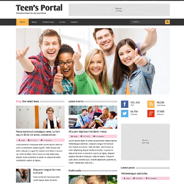Teens Club Responsive Website Templates 48910