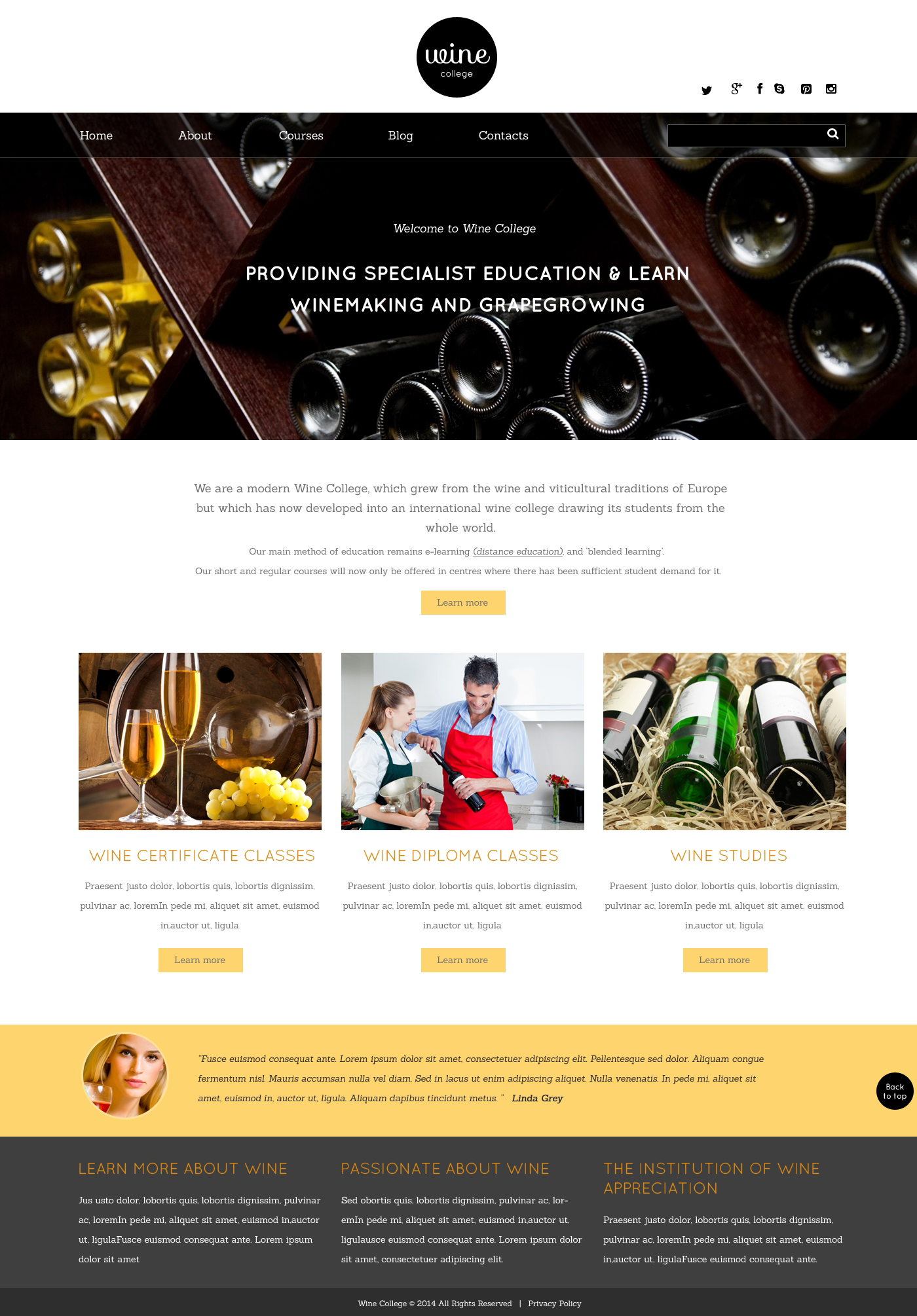 Wine Responsive Website Template