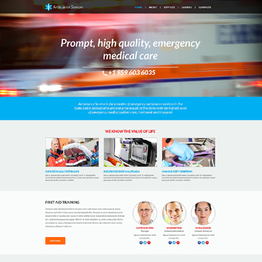Services Ambulance Responsive Website Templates 49110