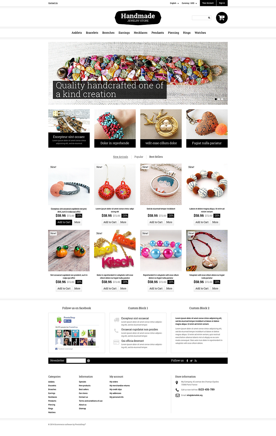 Handmade Jewelry PrestaShop Theme