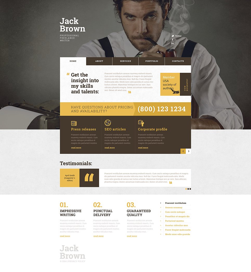Personal Page Responsive Website Template