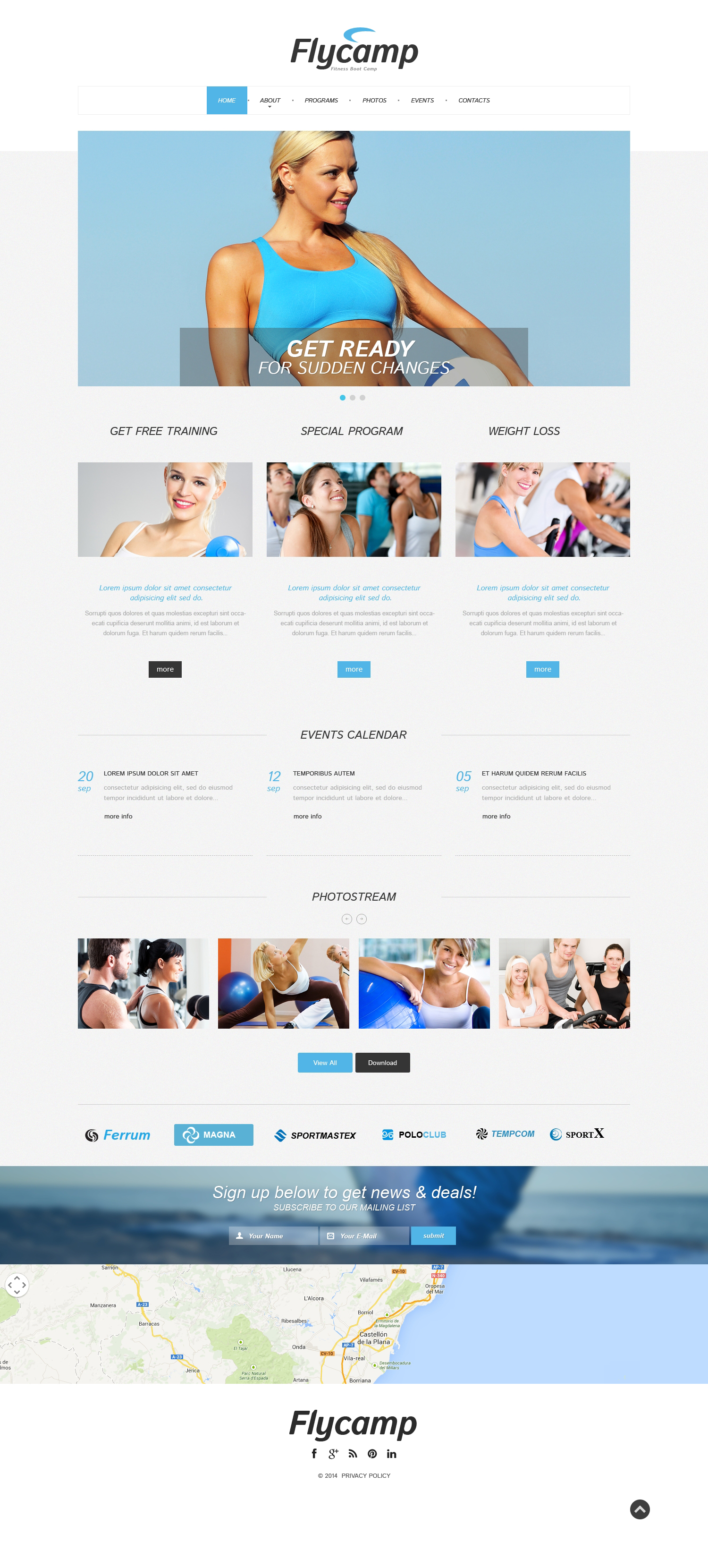 Fitness Responsive Website Template