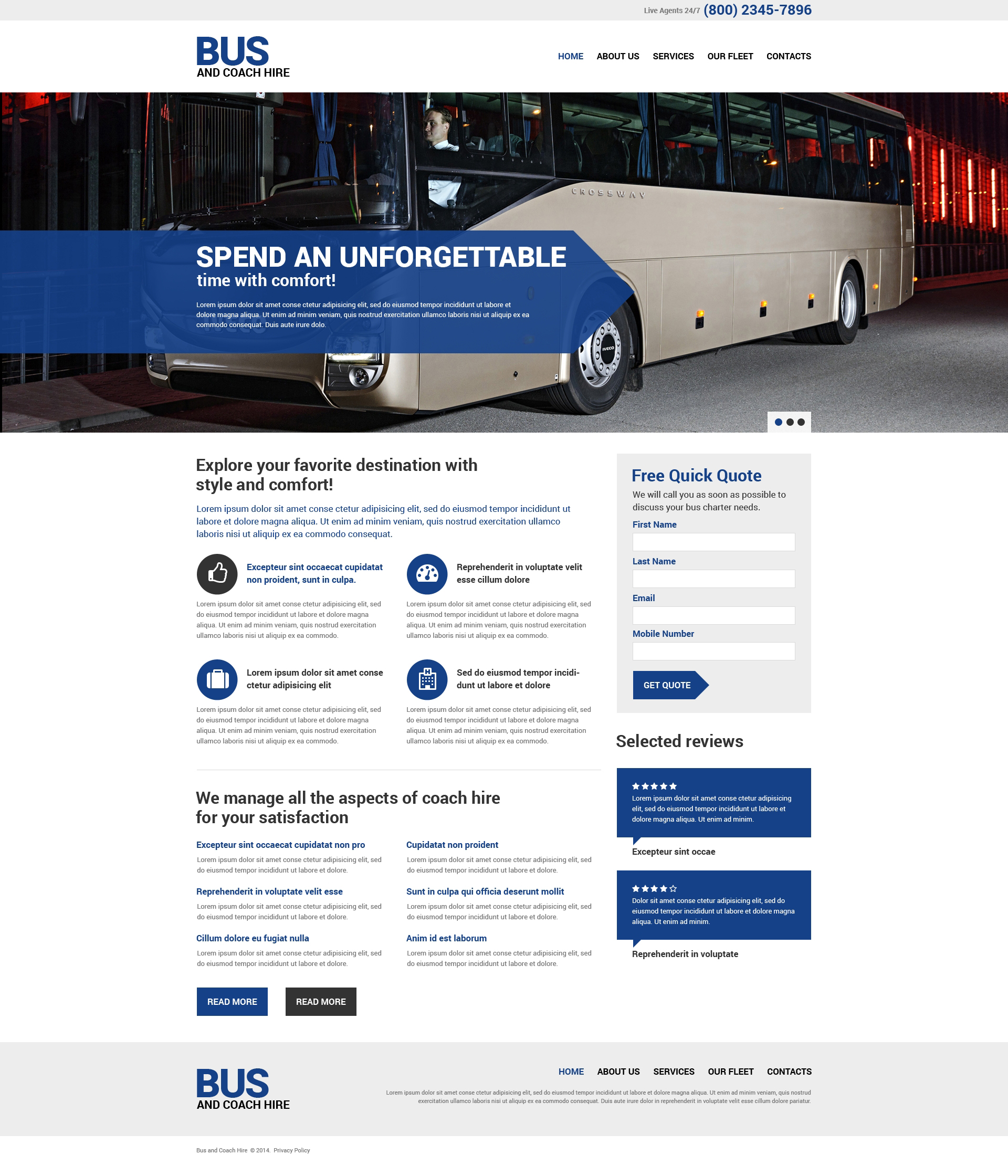 Transportation Responsive Website Template
