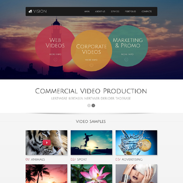 Commercial Video Responsive Website Templates 49517