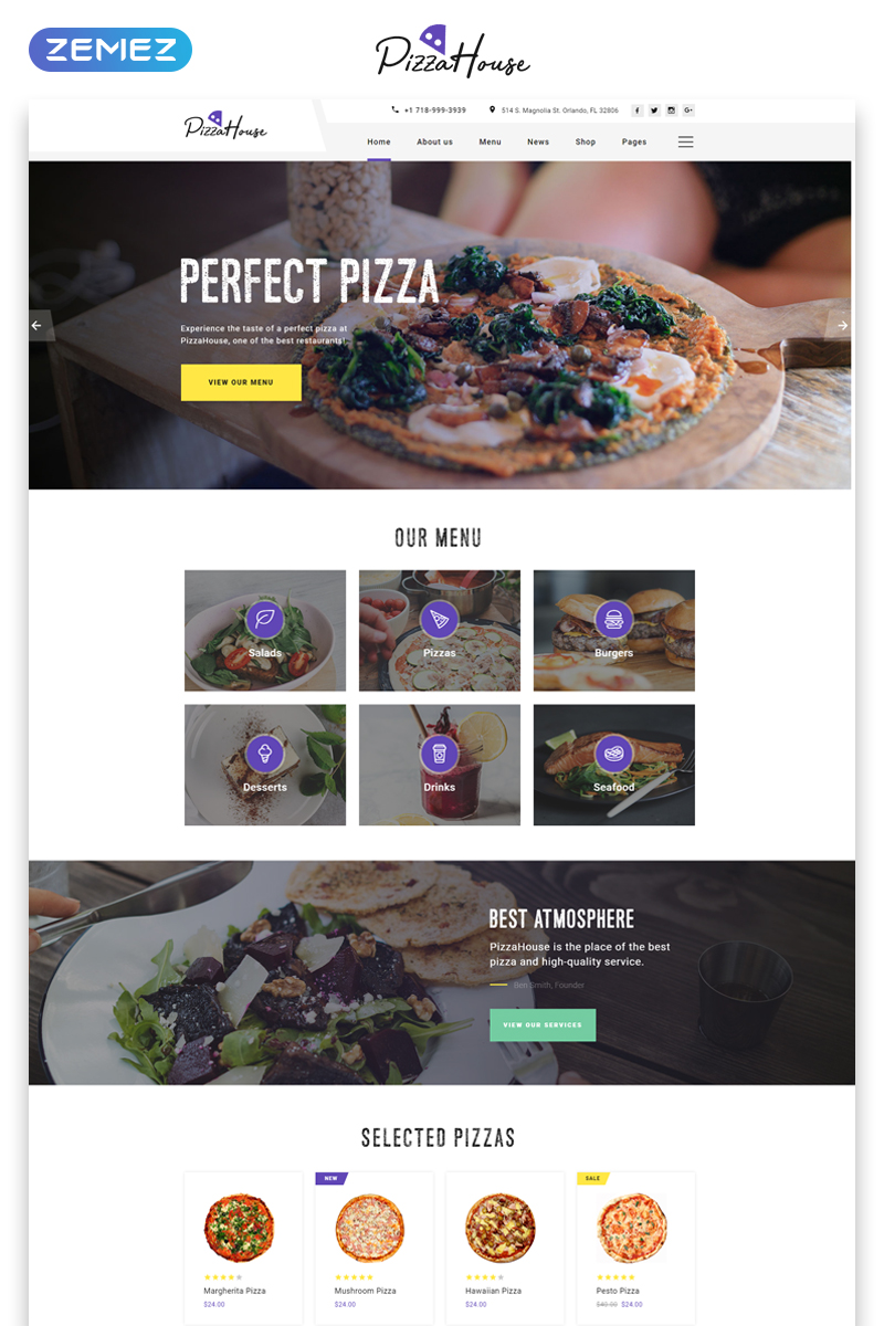 Pizza House Multipage HTML Website Template