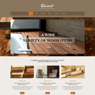 Wooden Products Responsive Website Templates 49557