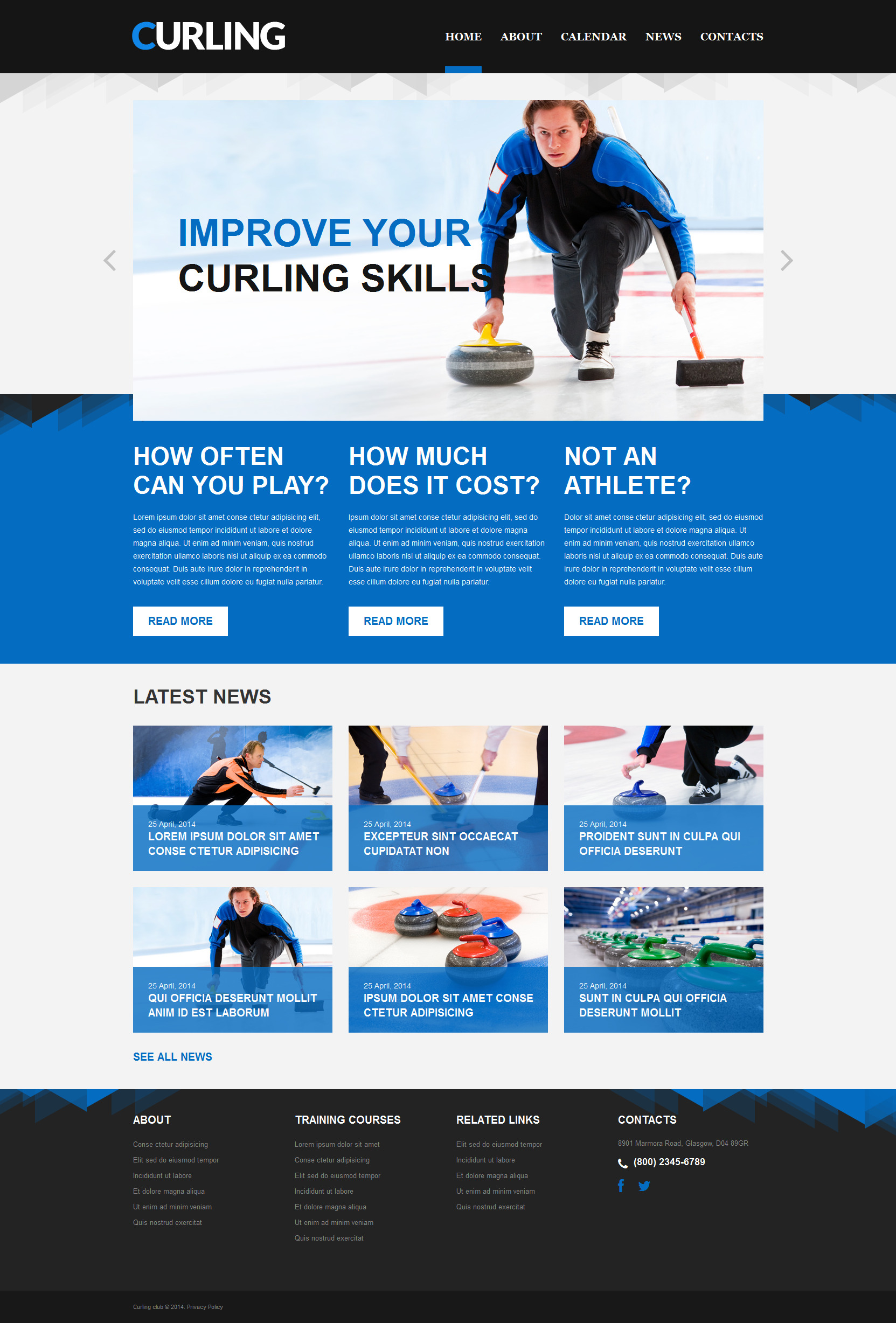 Curling Responsive Website Template