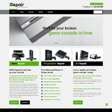 Repair Game Responsive Website Templates 49670