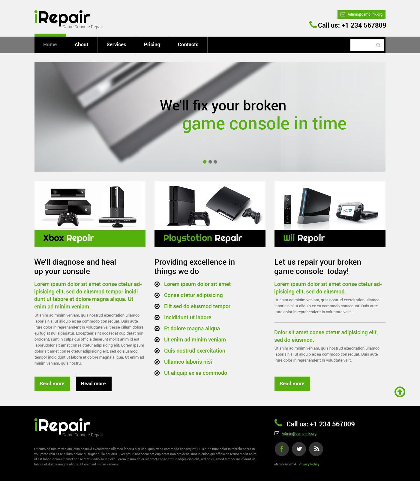 Computer Repair Responsive Website Template