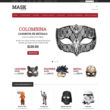 Masquerade Shop VirtueMart Templates 50125
