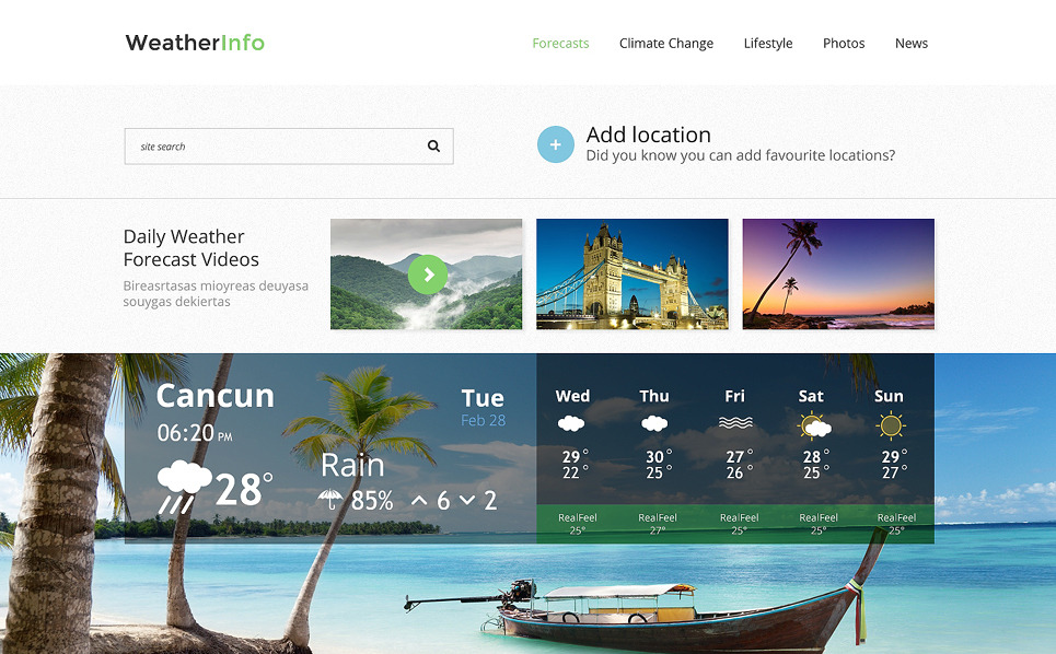 Weather Responsive Website Template #50442