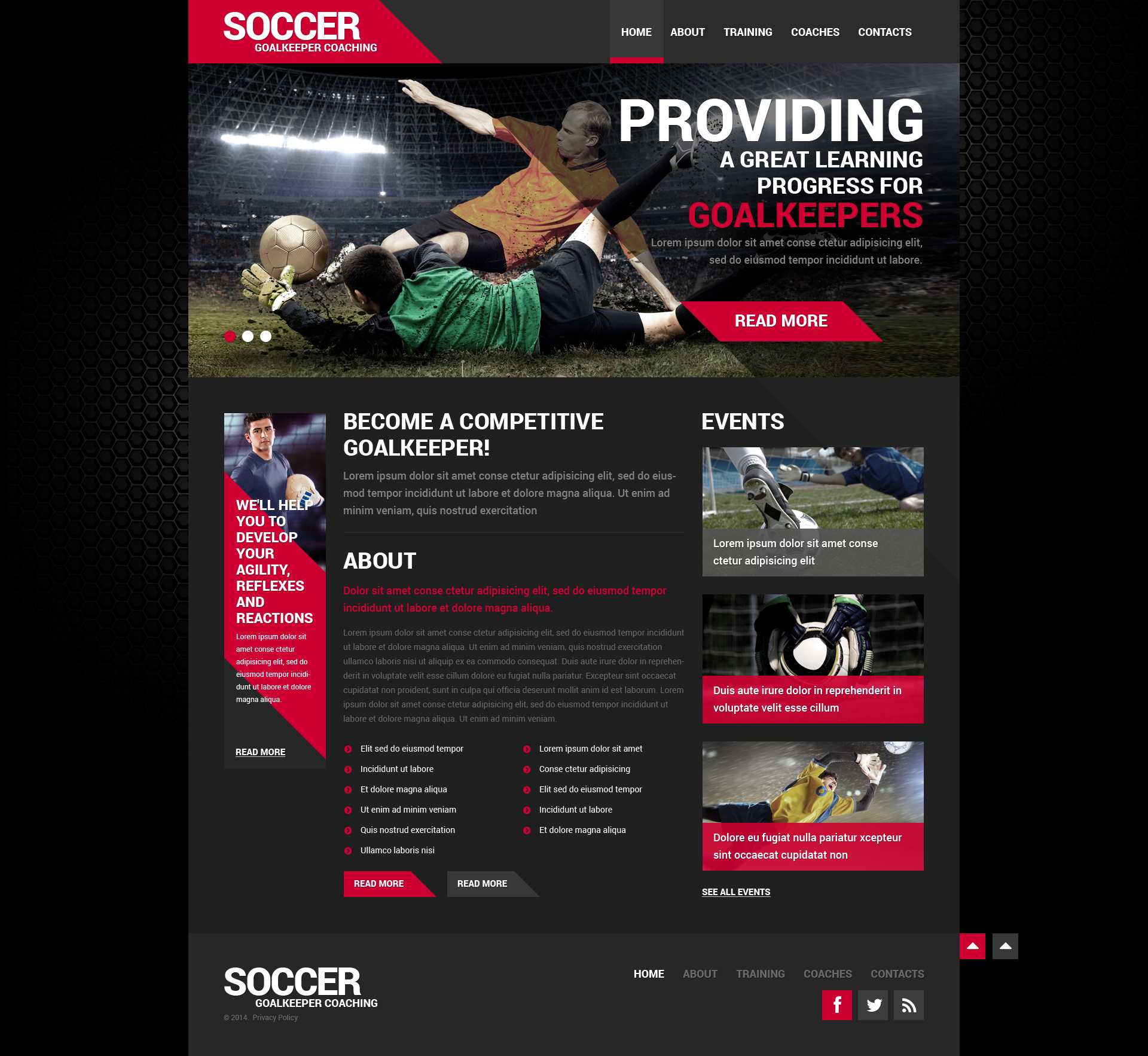 Soccer Responsive Website Template